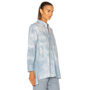 NILI LOTAN Blue Tie Dye Ambrose Tunic shirt Cotton Size Medium